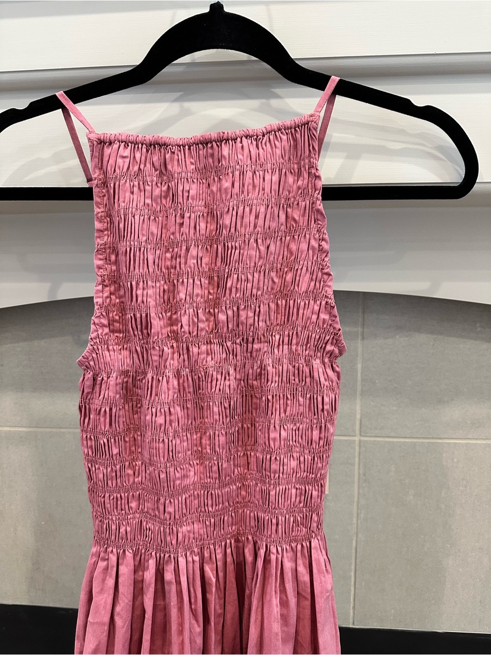 Faithfull the Brand Valentine Smocked Maxi Dress in Dusty Rose
